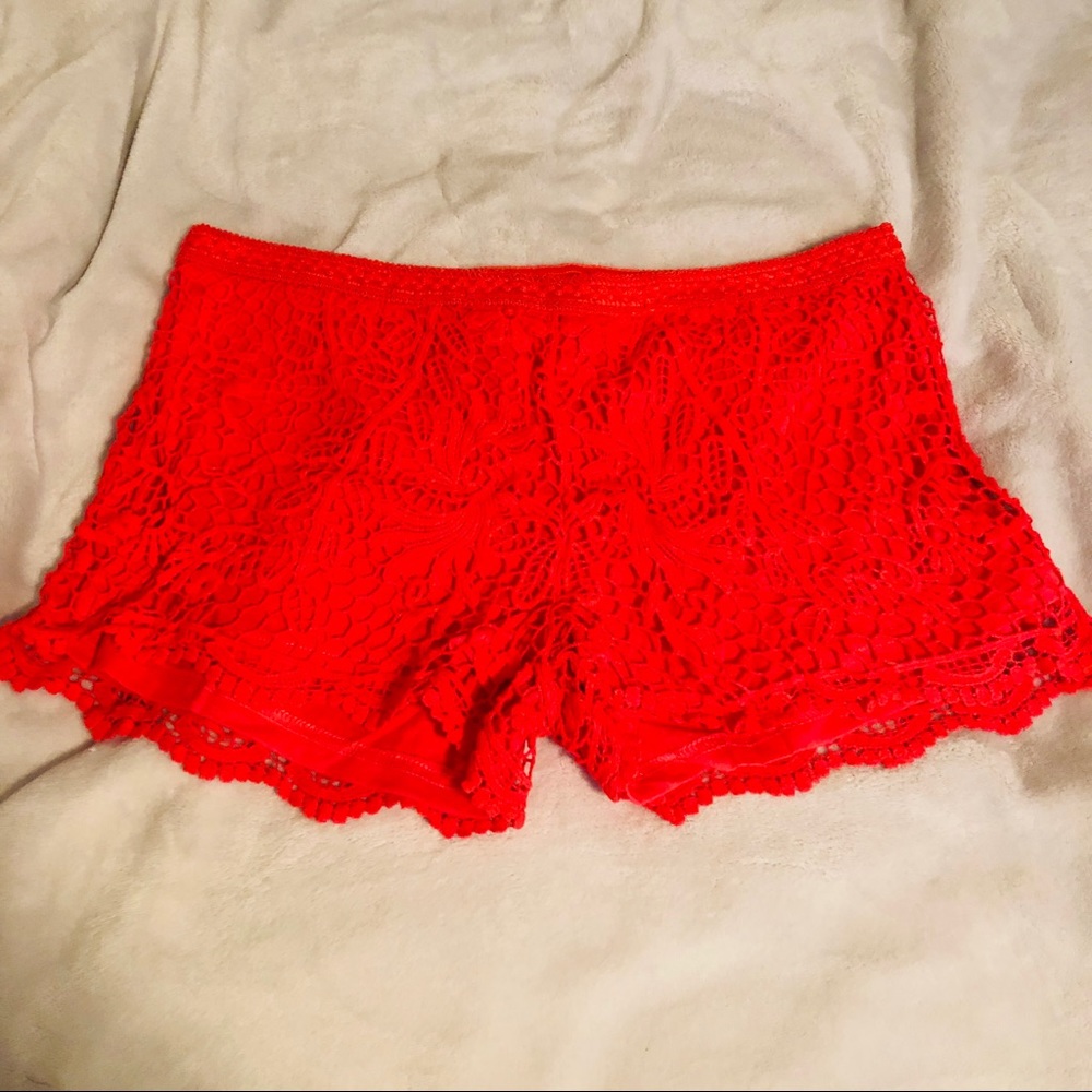 Hot Pink Lace Shorts
